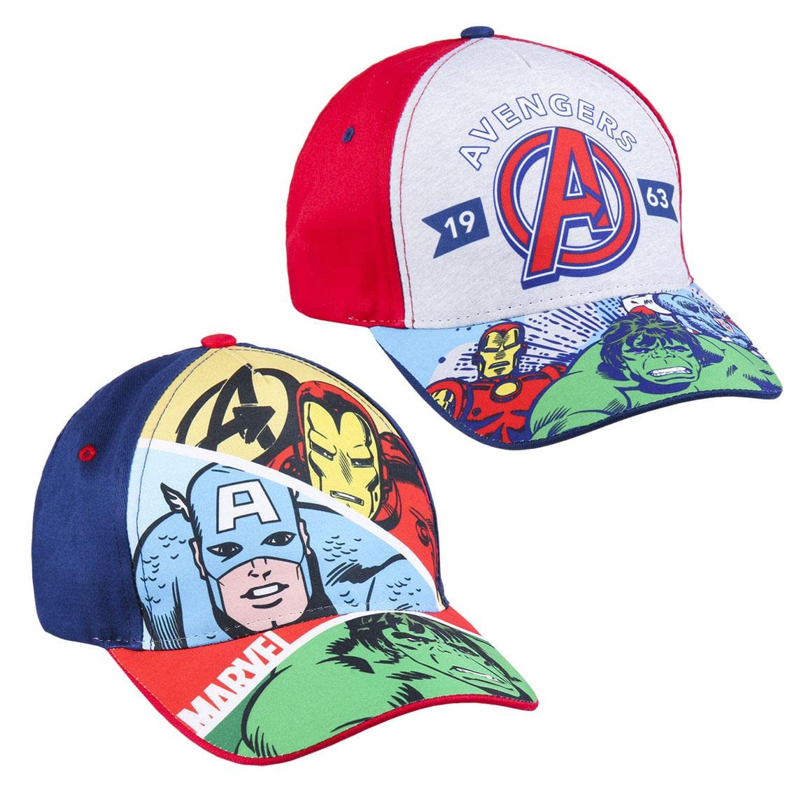 Gorra Infantil Vengadores Azul Algodón Poliéster Velcro Ajustable 2-8 Años Original España