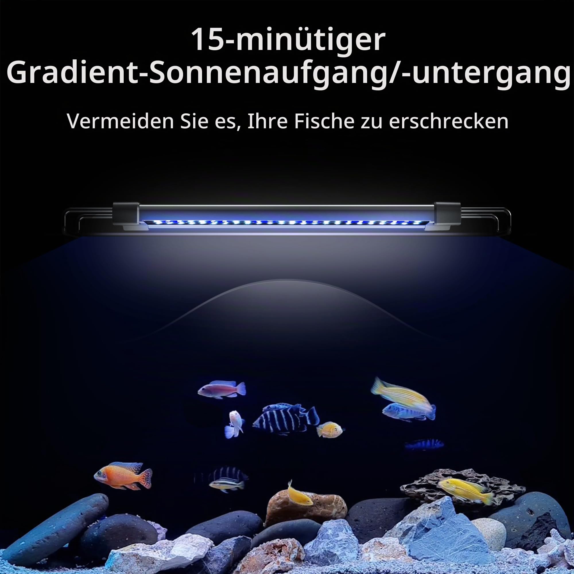 NICREW ClassicLED G2 Aquarium Beleuchtung, verstellbare LED Lampe mit Mondlicht, IP67 wasserdicht für Süßwasser-Aquarien, 60-80cm