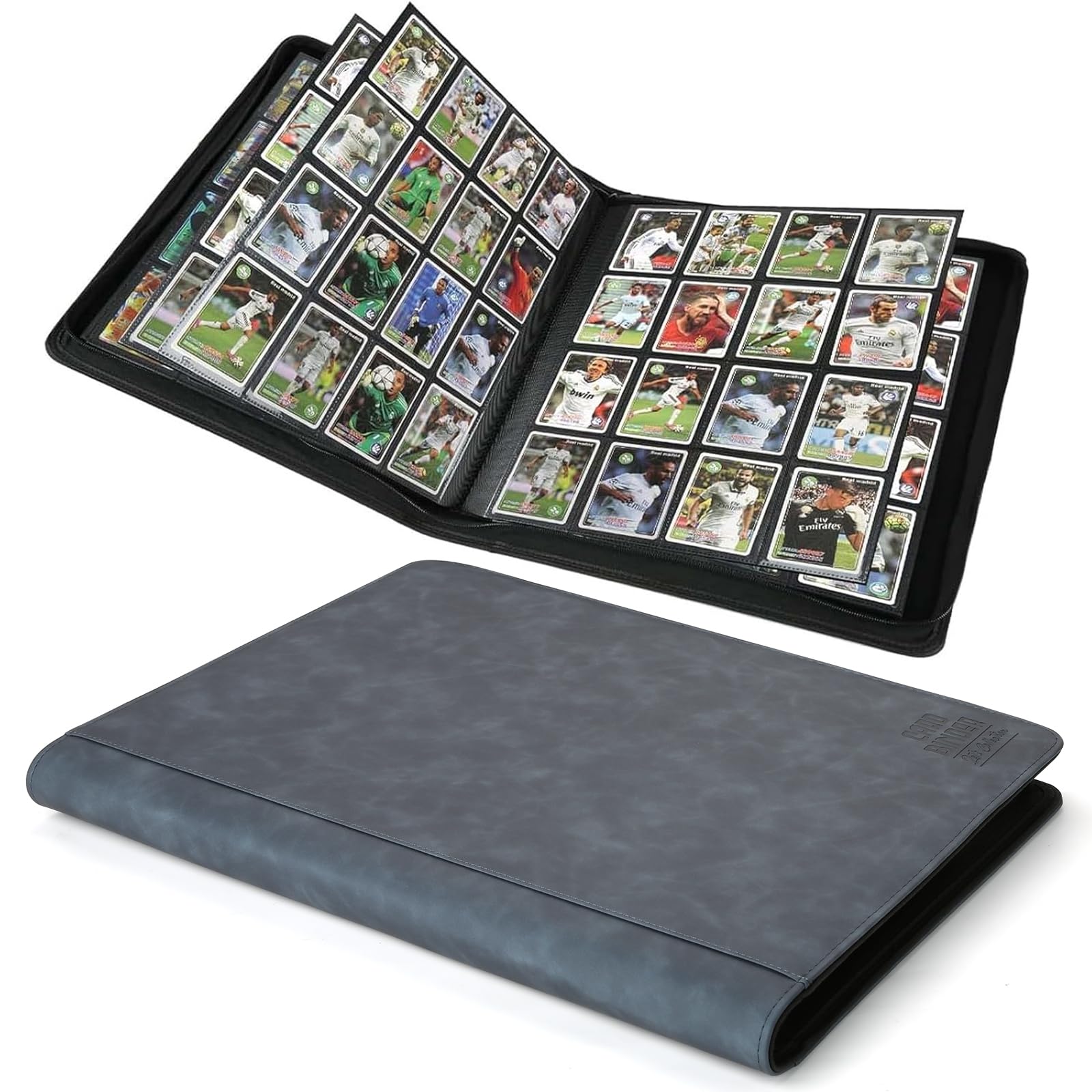 Arkeiliy Premium Ringless Trading Card Binder - 1024 Capacity, 16 Side-Loading Pockets per Page, Archival Quality Protection & Anti-Slip Spine for TCG, MTG, Sports Cards (Blue) — image 1