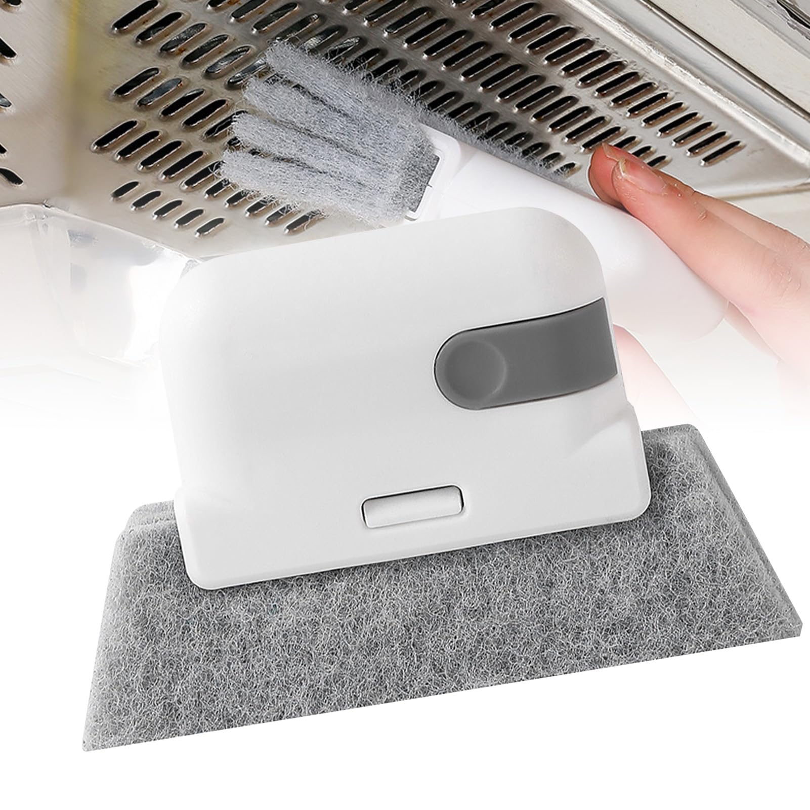 Set 4 Spazzole 2-in-1 Per Pulizia Scanalature Finestre E Fughe - Con 4 Ganci Inclusi