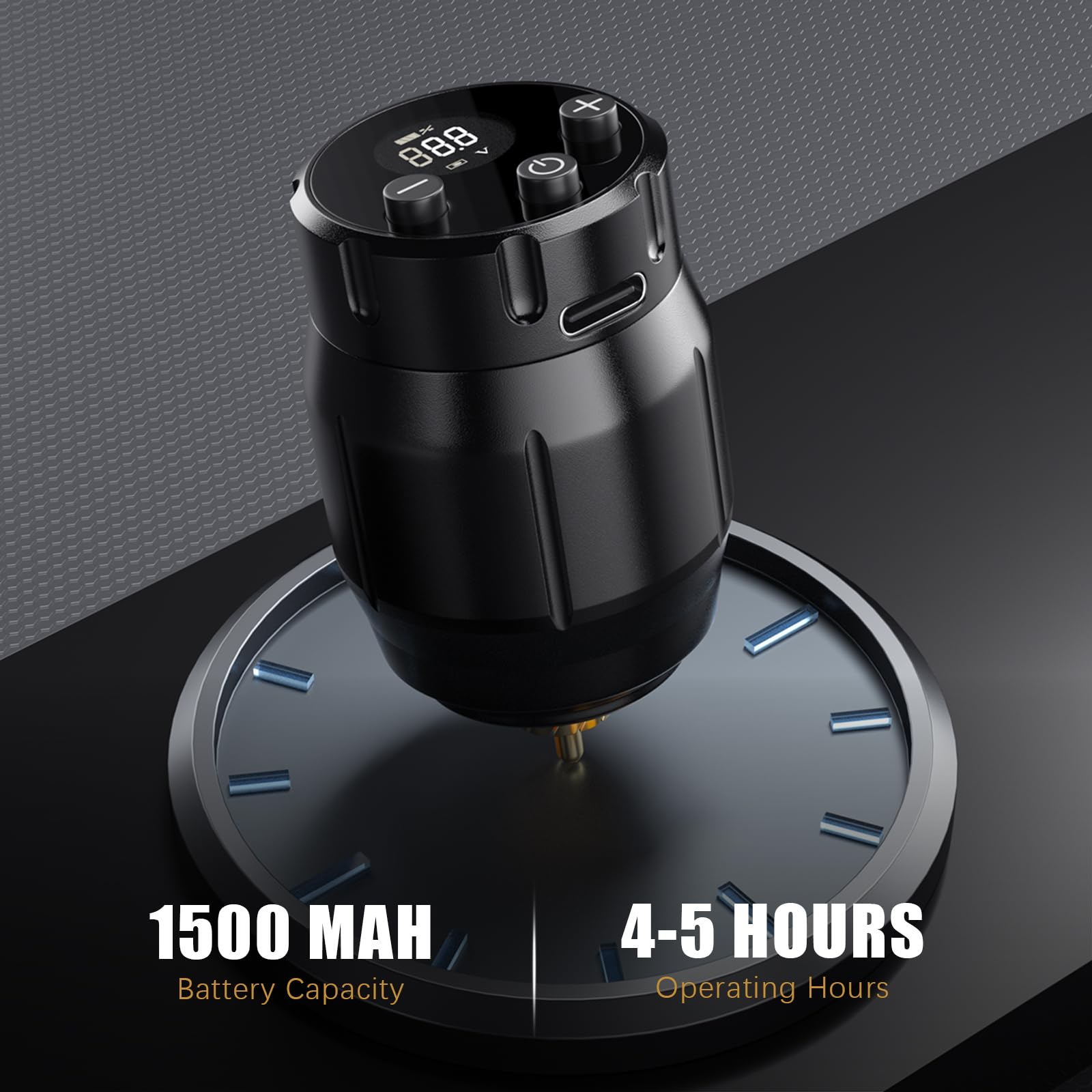 Fuente de Alimentación para Tatuajes Inalámbrica 1500mAh batería del tatuaje con Pantalla Digital LED para Bolígrafo Máquina de Tatuar conector RCA