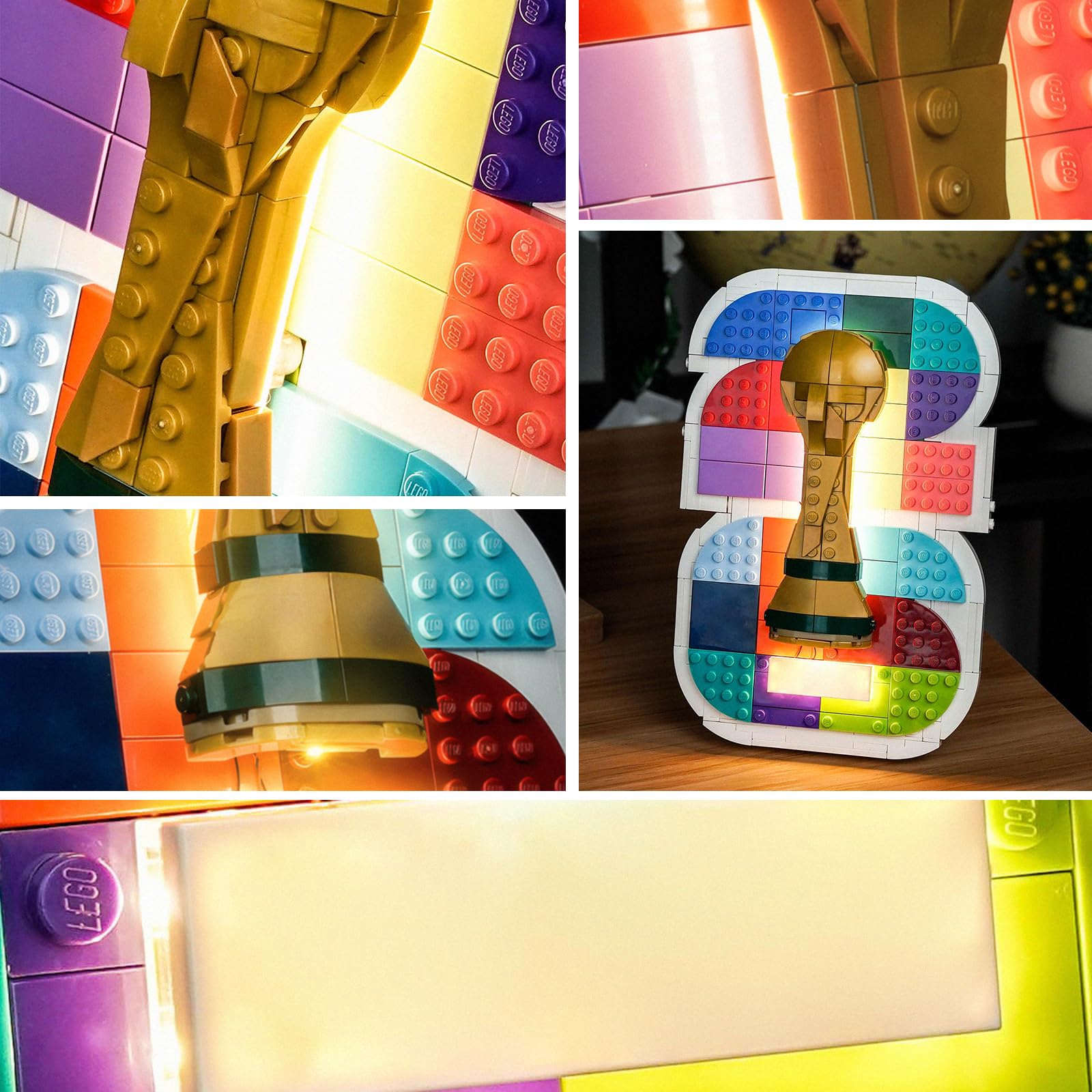 Kit di illuminazione a LED per Lego 43032 FIFA World Cup 2026 Ufficiale Emblem – Alimentato USB Effetto Apparecchi DIY Senza Saldature Facile da installare (Modello Non Incluso)