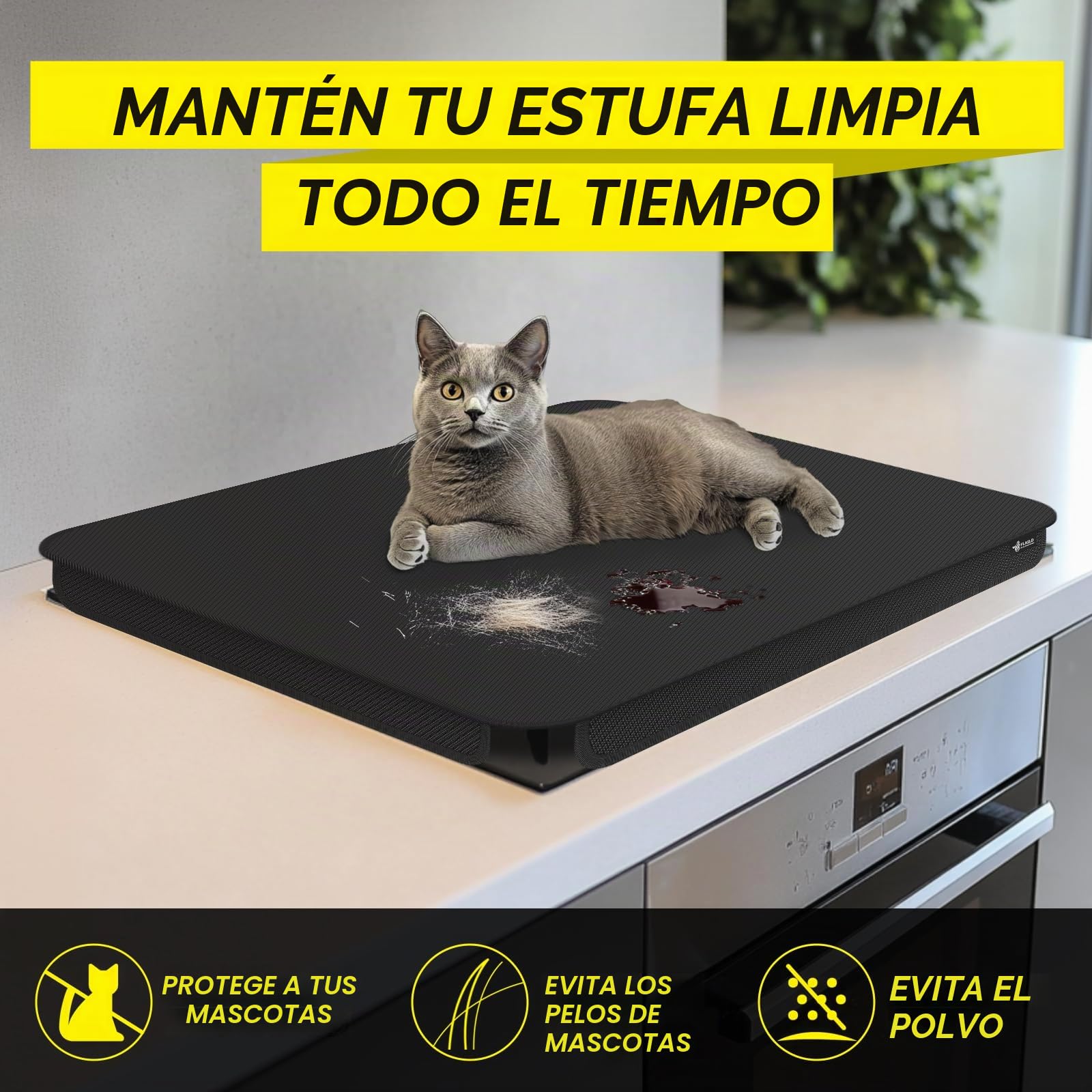 FLASLD Cubierta de Quemador de Estufa de Gas Tapete de Tela Suave, 29.5×21 Pulgadas Plegable Fácil de Limpiar Protector de Estufa de Gas, Cubiertas de Estufa Anti Polvo, Protector Superior Lavable