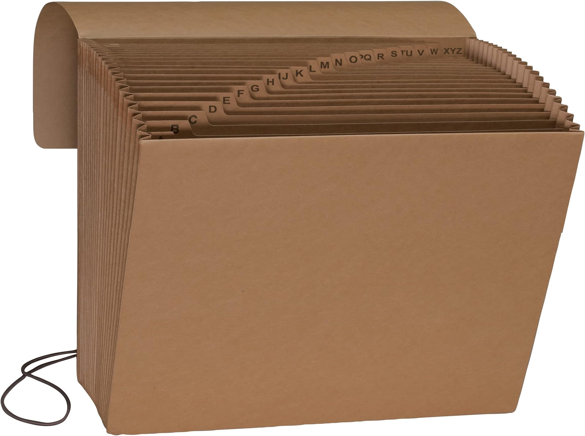 Expanding File with Flap and Cord Closure, 21 Pockets, Alphabetic (A-Z), Letter Size, Kraft (70121)