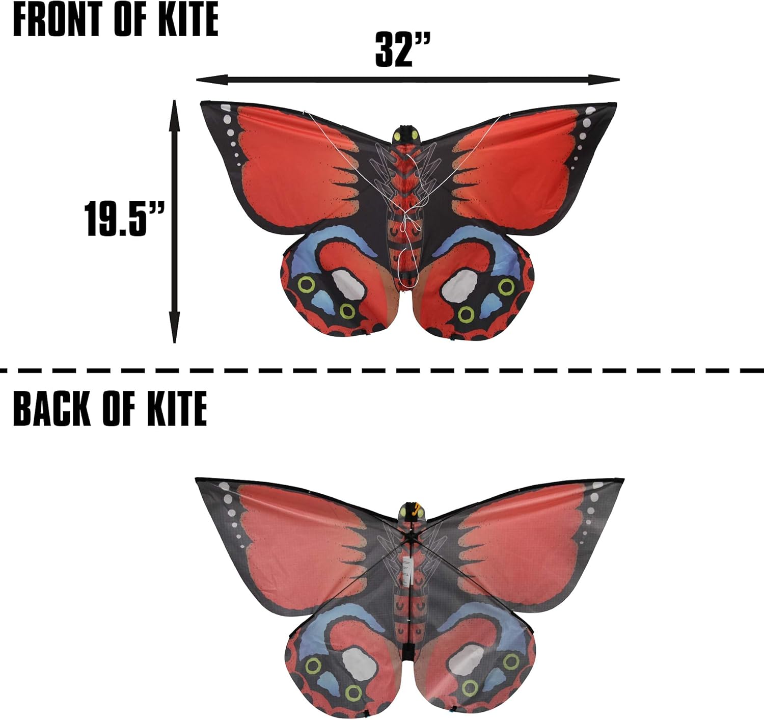 WindNSun Butterfly Nylon Kite, 32 Inches Wide