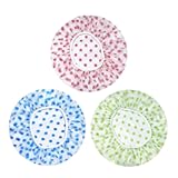 3 PCS Shower Cap Elastic Waterproof Shower Caps Reusable Bath Caps for Shower for Women Men Kids &lpar;Polka dot&rpar;