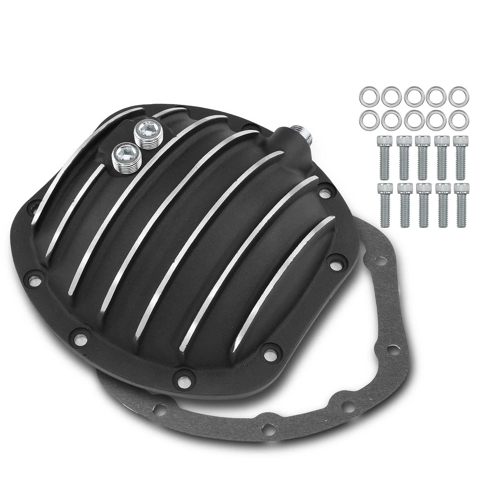 A-Premium Rear Differential Cover with Gasket & Bolts & Drain Plug Compatible with Jeep Grand Cherokee Wagoneer, Wrangler JK, CJ5, CJ6, CJ7, Comanche, Commando, fit for DANA 25 27 30