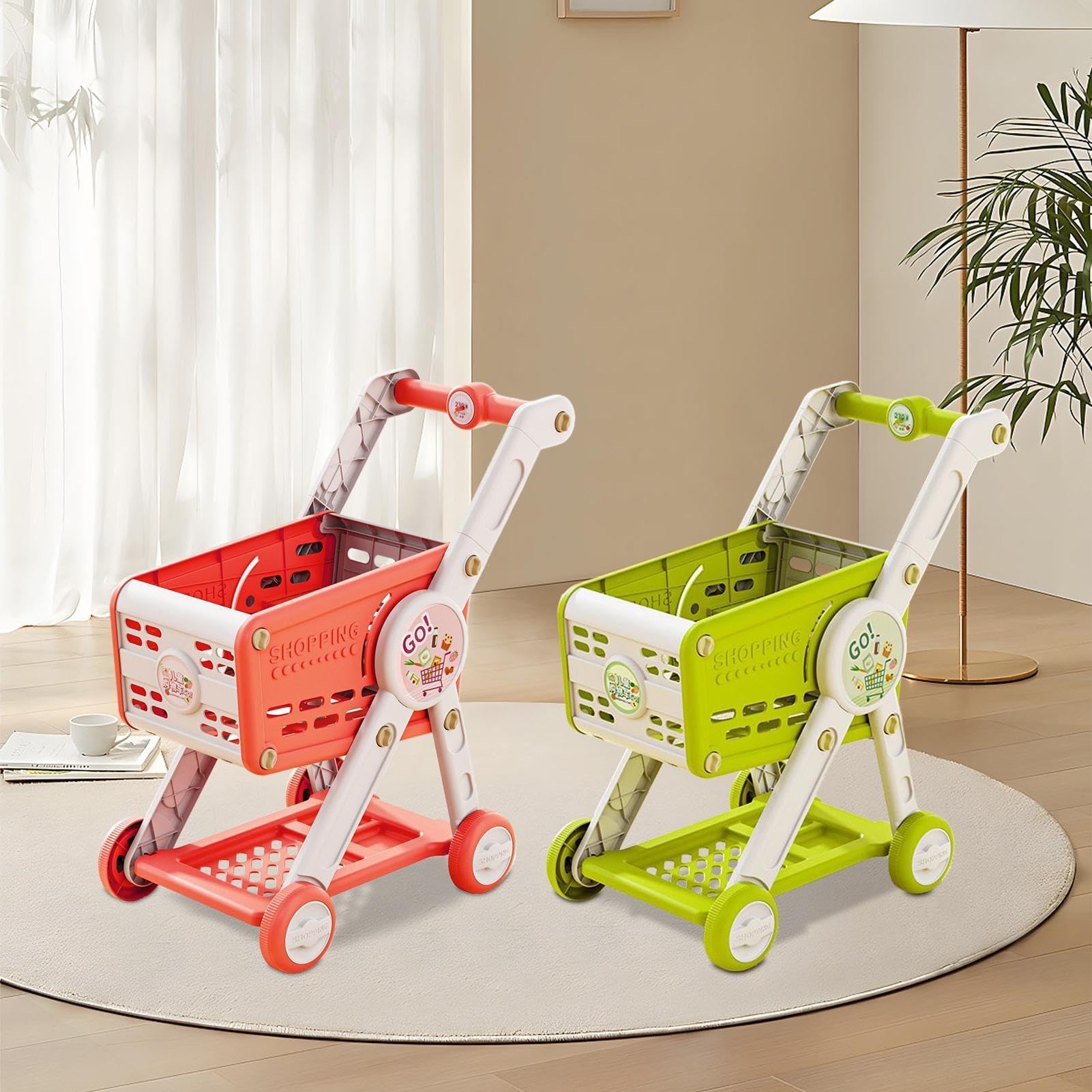 Carrito De Compras Con Ruedas Juguete Carrito De Supermercado Juego De | Juego Simbólico Para Casas De Muñecas Y Niñas De Edad 1 3 Años Y Más