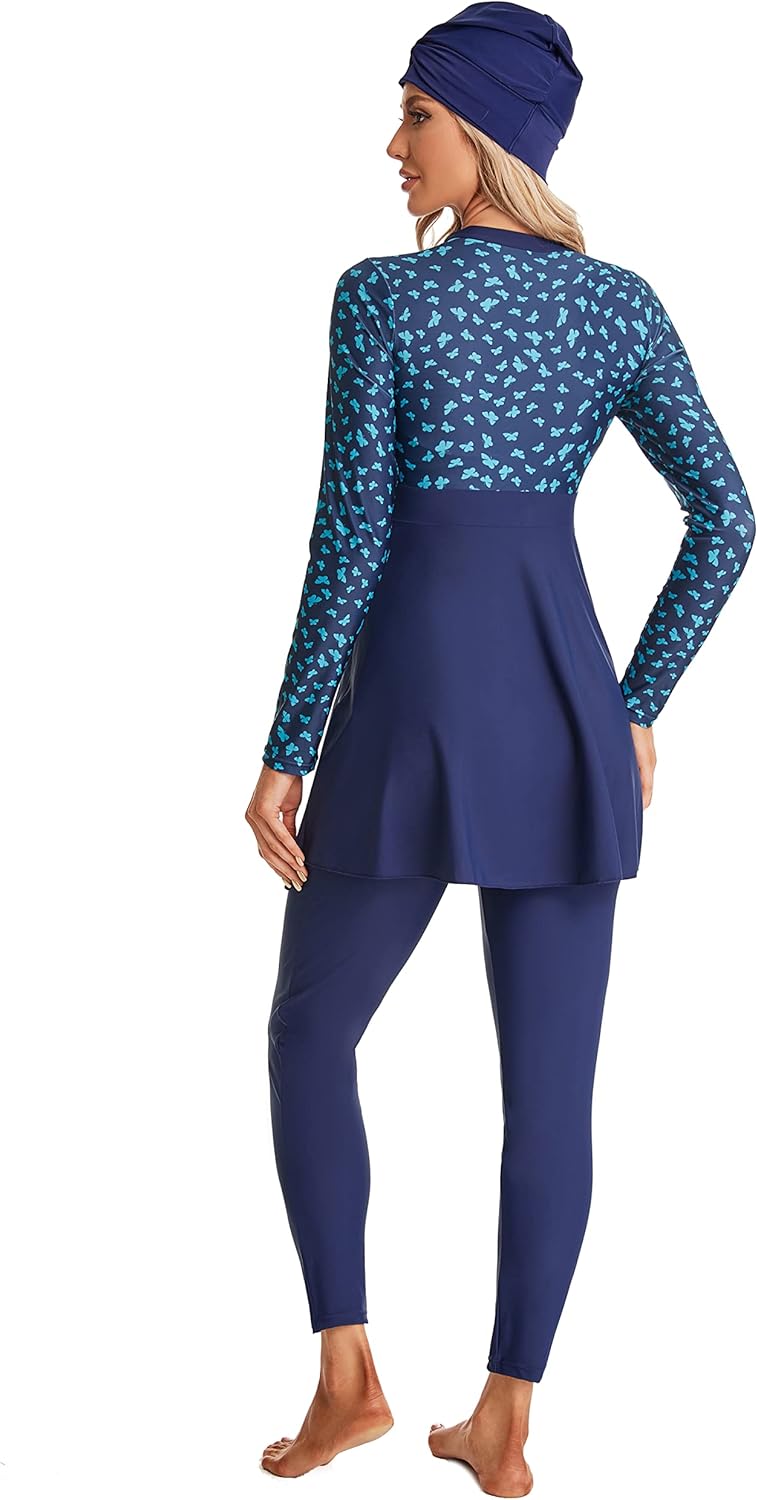 3PCS Set Islamic Burkini Swimsuits for Women Muslim Modest Swimwear Beachwear Plus Size XS-8XL