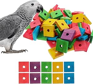 100 Pcs Balsa Wood Blocks - Natural Bird Parrot Chewing Toys For Parakeets, Conures & Cockatiels