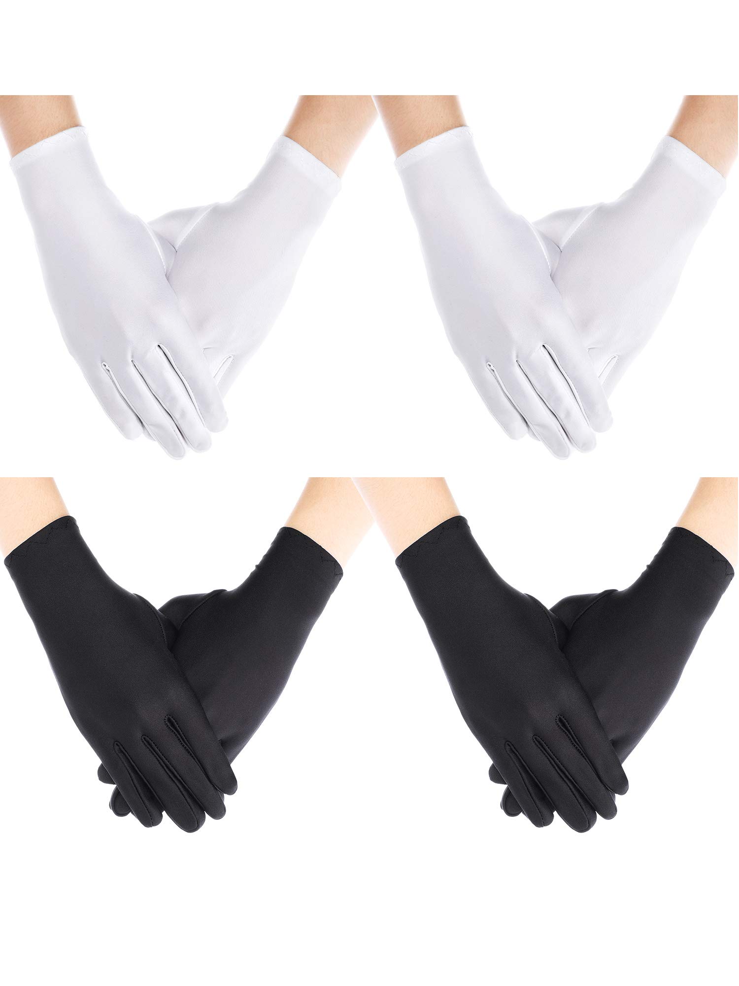 Sumind 4 Pair Men Spandex Cotton Gloves for Halloween Costume