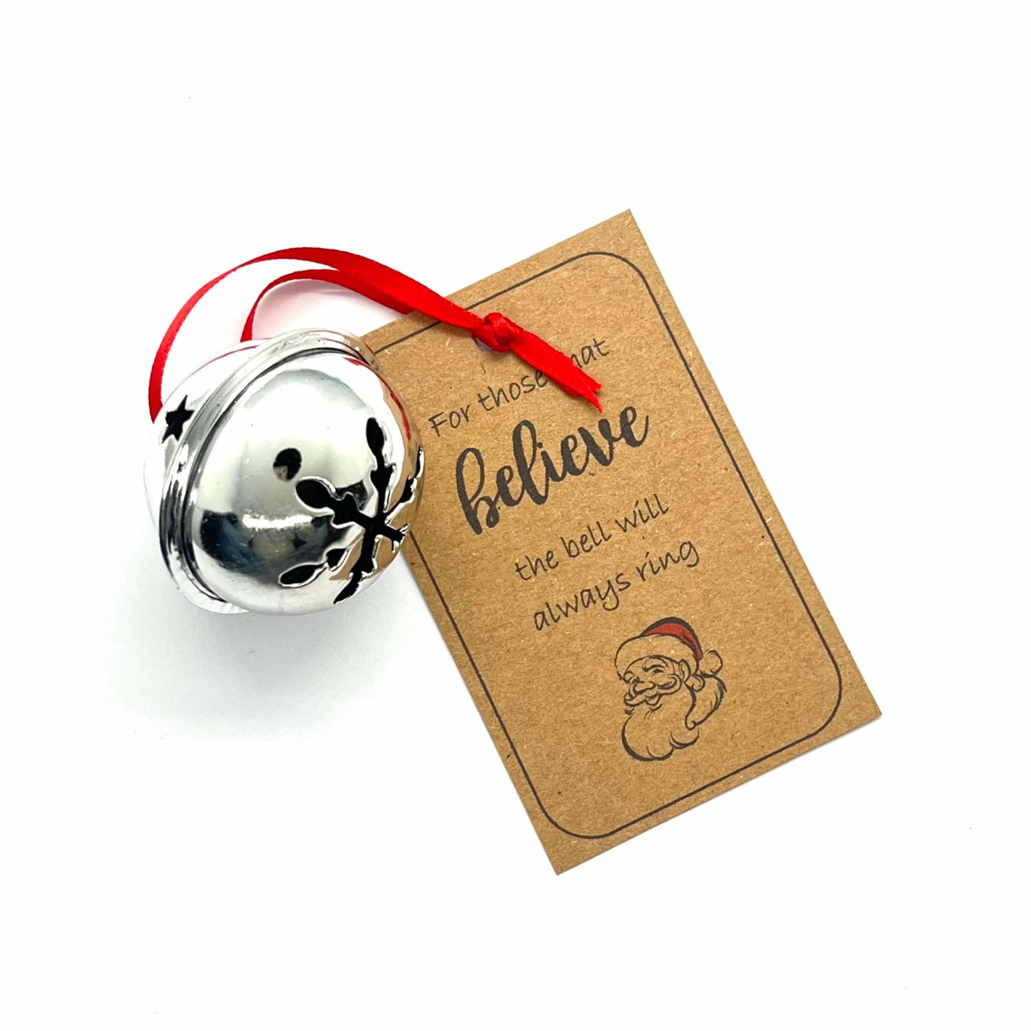 40mm Large Believe Bell Santa Magic Christmas Eve Box Polar Express Jingle Bell (White tag)