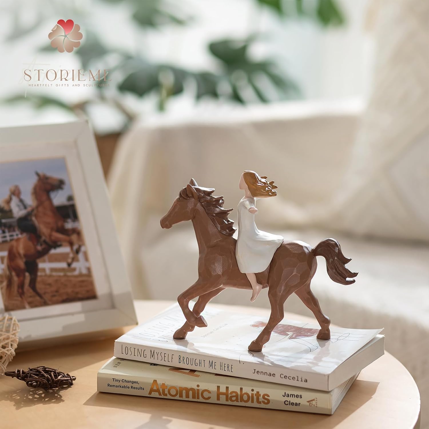 Storieme Horse Gifts for Women Girls: Cool Horse Figurines Statue Decorations Birthday Memorial Gift for Horses Lover Teen Girl Equestrian