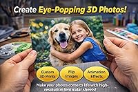 Vista 8 de Lámina lenticular de 17"x13", 100LPI (paquete de 5) – Láminas en blanco de lente lenticular transparente, formato vertical, para trucos de magia