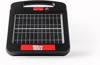 Electric Fence Charger | Solar Red Sizzle 9S | Solar Powered Electric Fence Energizer | 1.35 Joule | Powerful Charger for Electric Fence