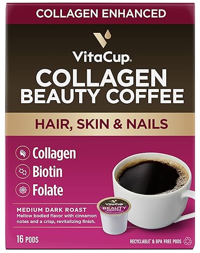 Miniatura 3 de VitaCup Coffee Pod Beauty & Genius - Paquete de cápsulas reciclables de una sola porción con infusión de vitaminas compatibles con cafeteras K-Cup,