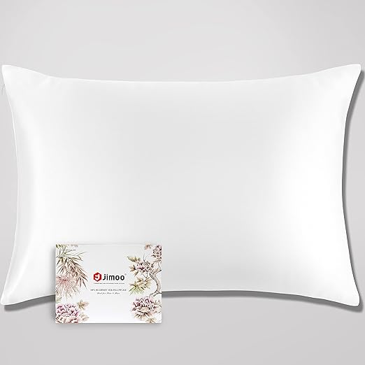 J JIMOO 100 Mulberry Silk Pillowcase for Hair and Skin