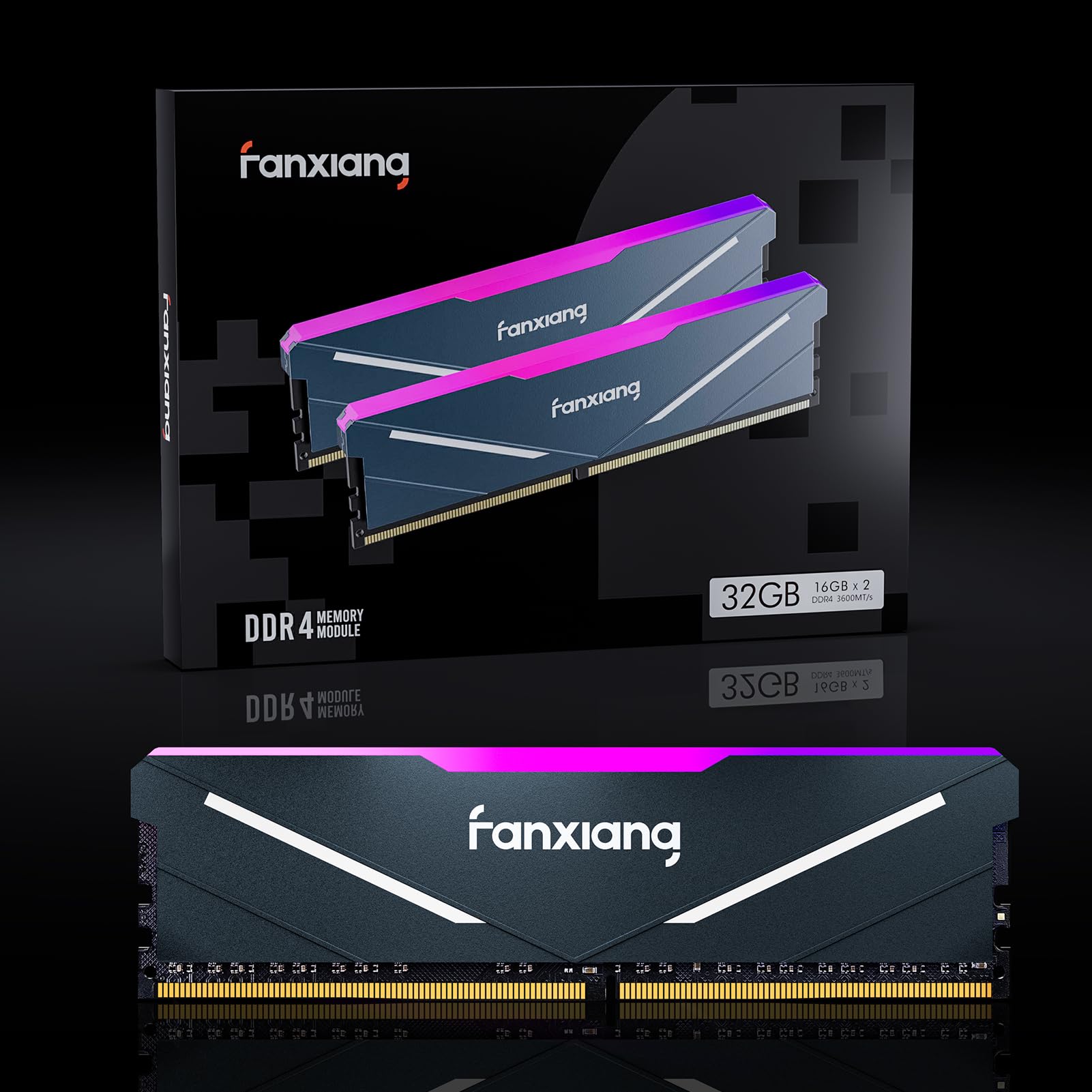 fanxiang RGB RAM DDR4 32 GB (2x16 GB) 3600 MHz CL18 V1.35, Memoria RAM Con Overclock Per Computer Da Gioco Desktop, Compatibile Con Intel XMP 2.0 E AMD