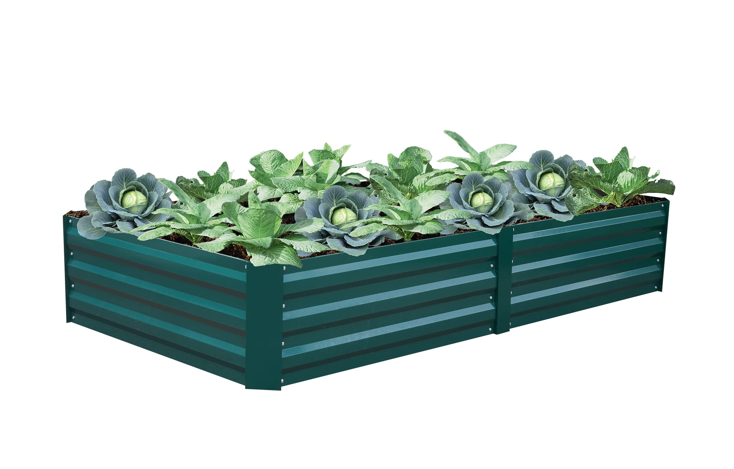 Galvanized Raised Garden Bed Metal Outdoor for Gardening Vegetables Flower Garden Raised Planter Box Large,8x4x1ft Green,Butunita