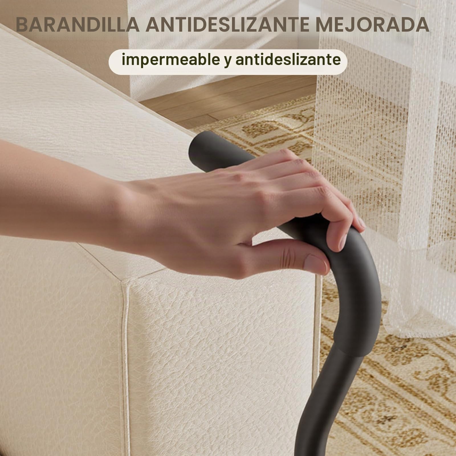 LIROPAU Soporte para levantarse para personas mayores con soporte para bebidas, 6 alturas de altura ajustable, ayuda para levantarse de la silla de sofá para personas mayores, ayuda a la movilidad