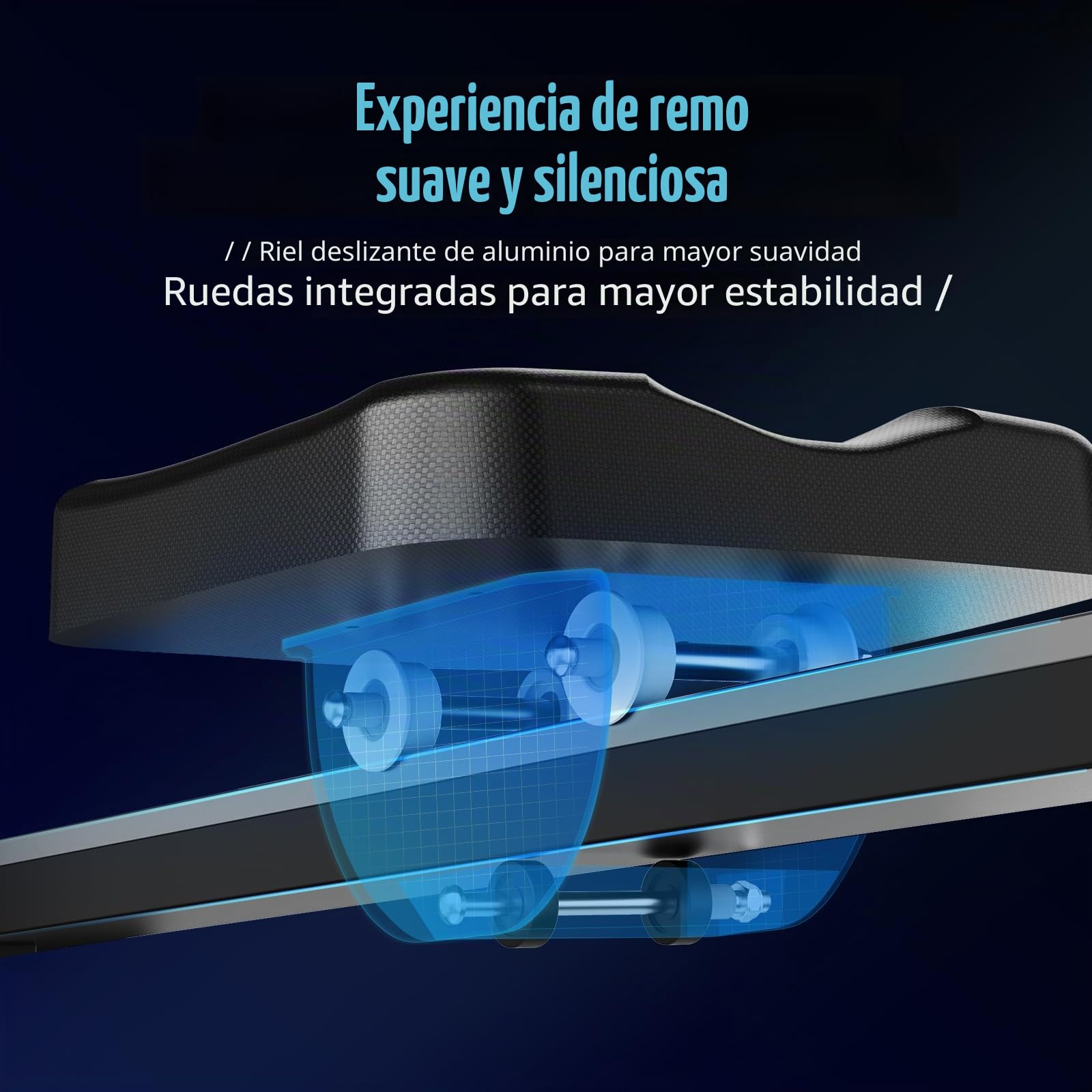 Dripex Máquina de remo magnética para uso doméstico, para gimnasio en casa y entrenamiento cardiovascular, con riel deslizante de aluminio, resistencia ajustable 16 y monitor LCD (versión actualizada