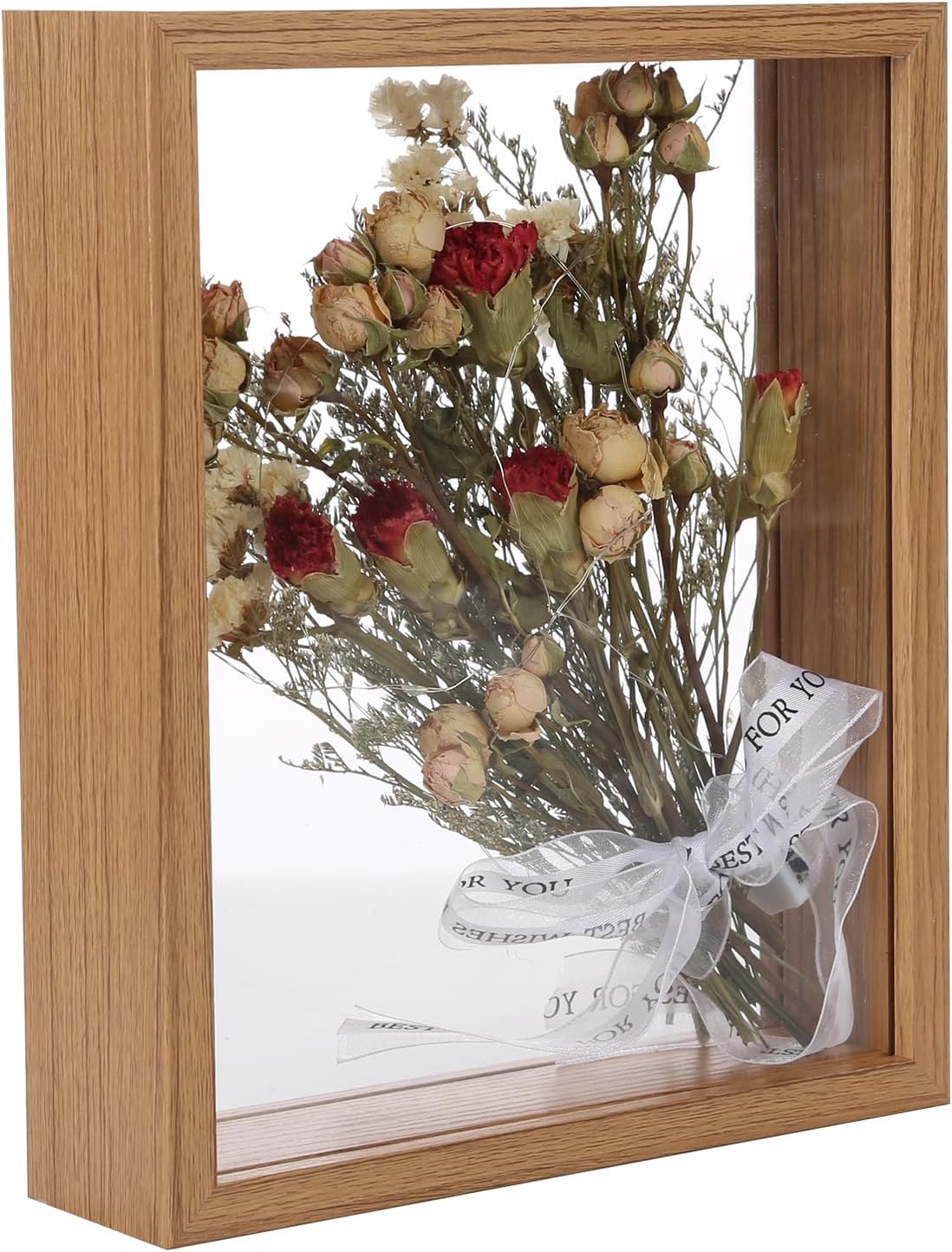 Wooden Dried Flower Photo Frame, Clear Flower Frame, Dried