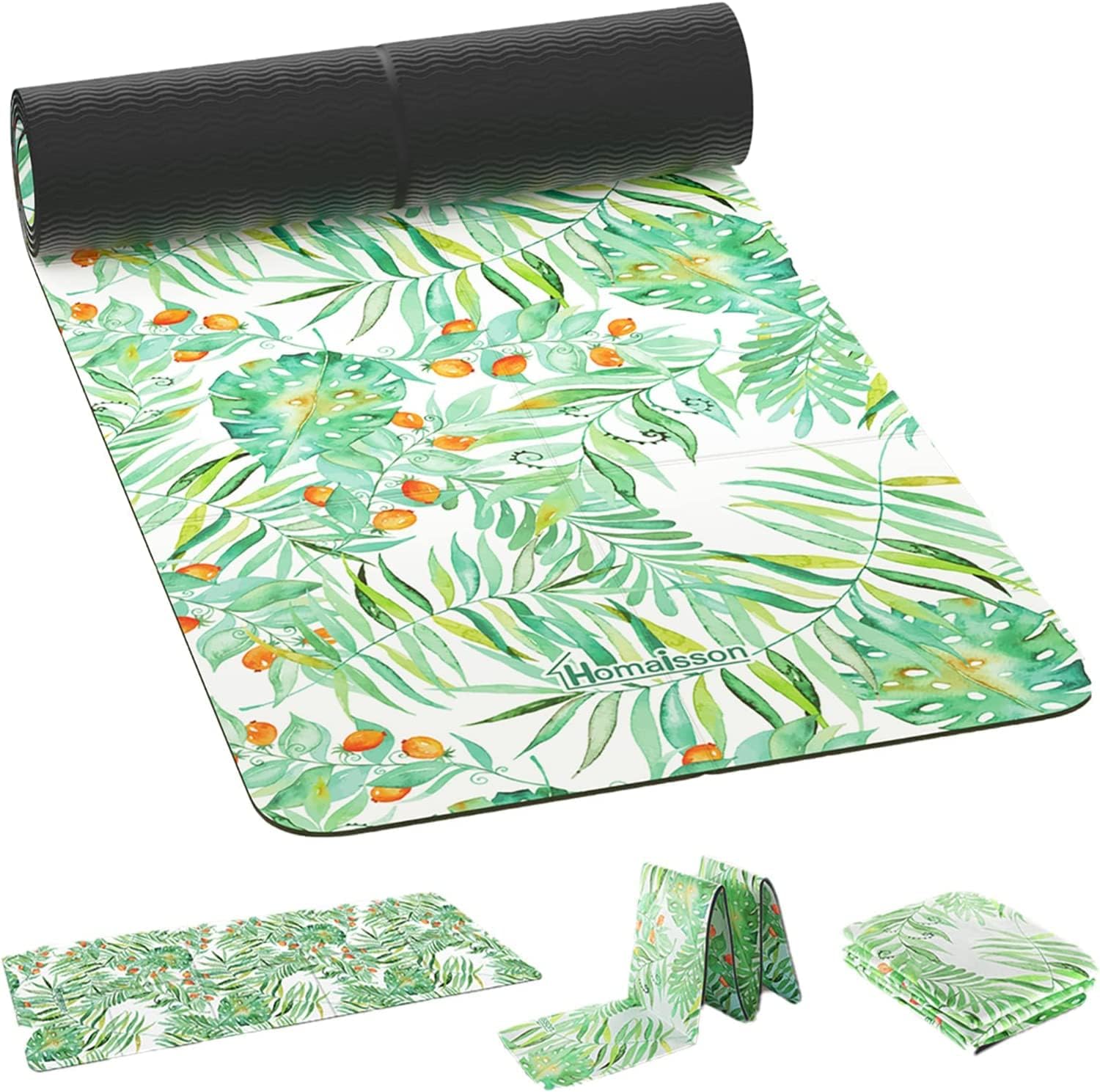 Foldable Travel Yoga Mat, Extra Thick Exercise Mat for Women, NonSlip