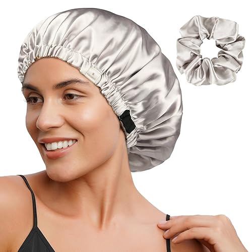 Gorro de satén de seda para el cabello para dormir, capó para el cabello para mujeres, cabello rizado y natural