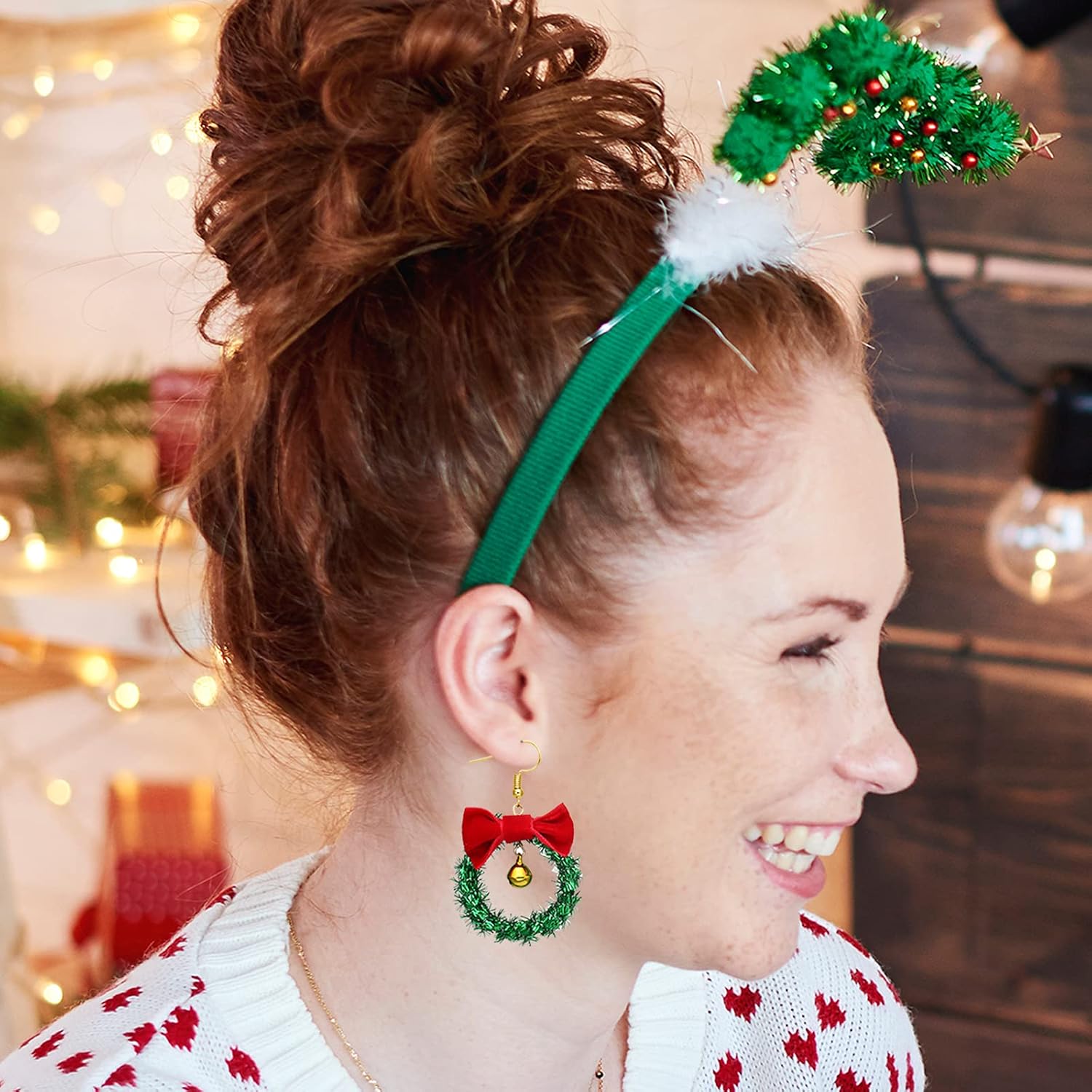 Christmas Earrings for Women Stocking Stuffers Christmas Tree Snowflake Bow Bell Dangle Earrings Xmas Holiday Jewelry Gifts Outfits Accessories - Image 6