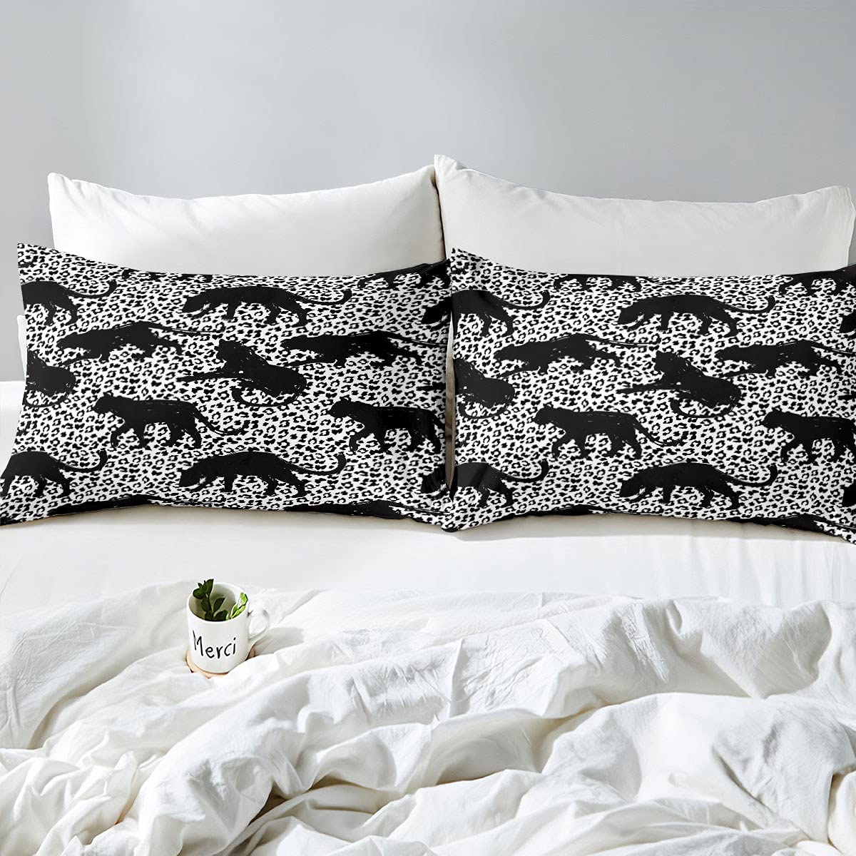 Set Copripiumino Letto Matrimoniale 200x200 Cm: Design Leopardo E Ghepardo, Ultramorbido In Microfibra