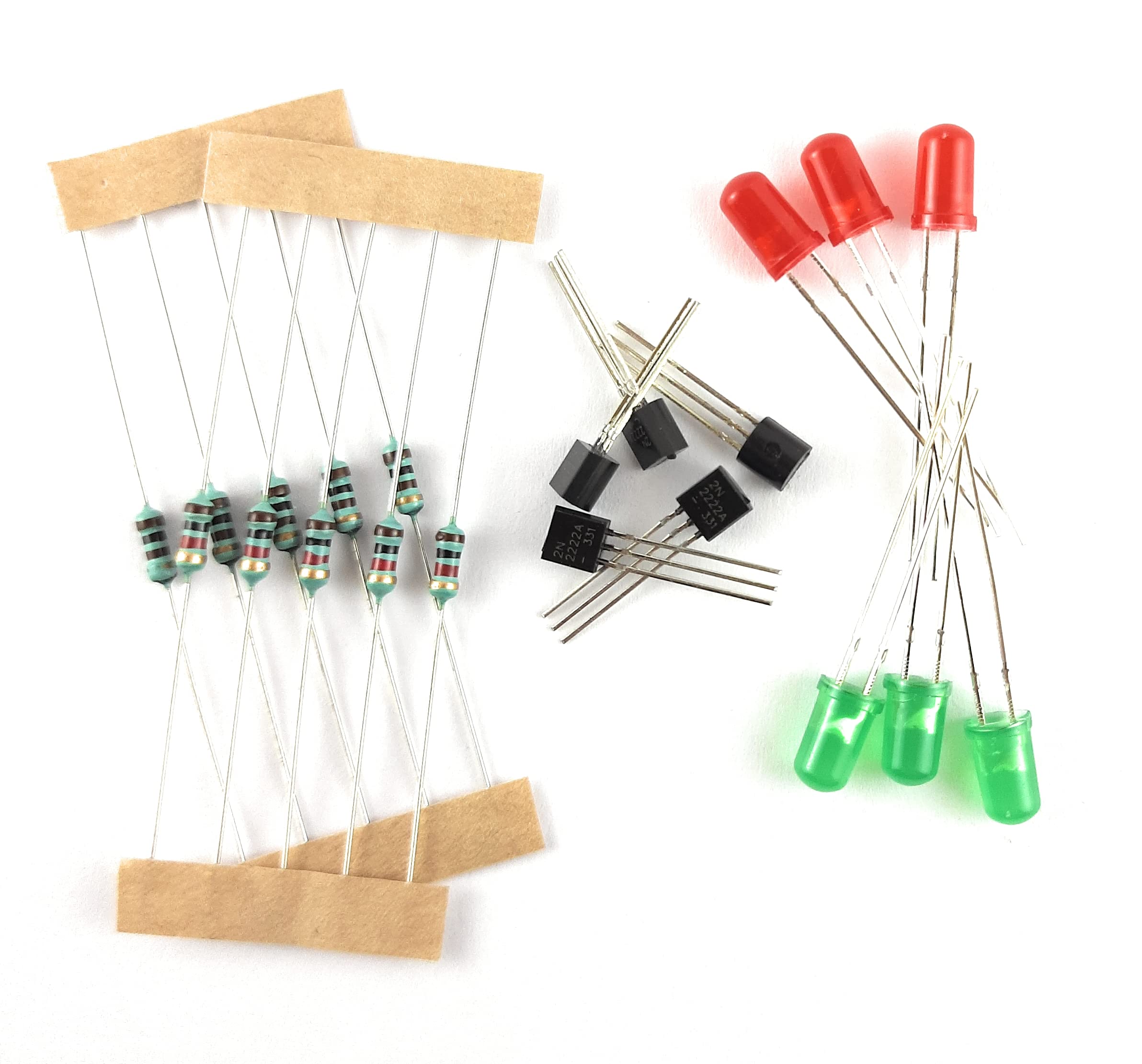SME COM2A Combo Pack of 5 pics 2N2222A NPN Transistor, 5 pics 1K and 5 pics 100 ohm Resistor, 3 pics 5mm Red led, 3 pics 5mm Green led (B09ZQ2VMZY) Amazon Price History, Amazon Price Tracker