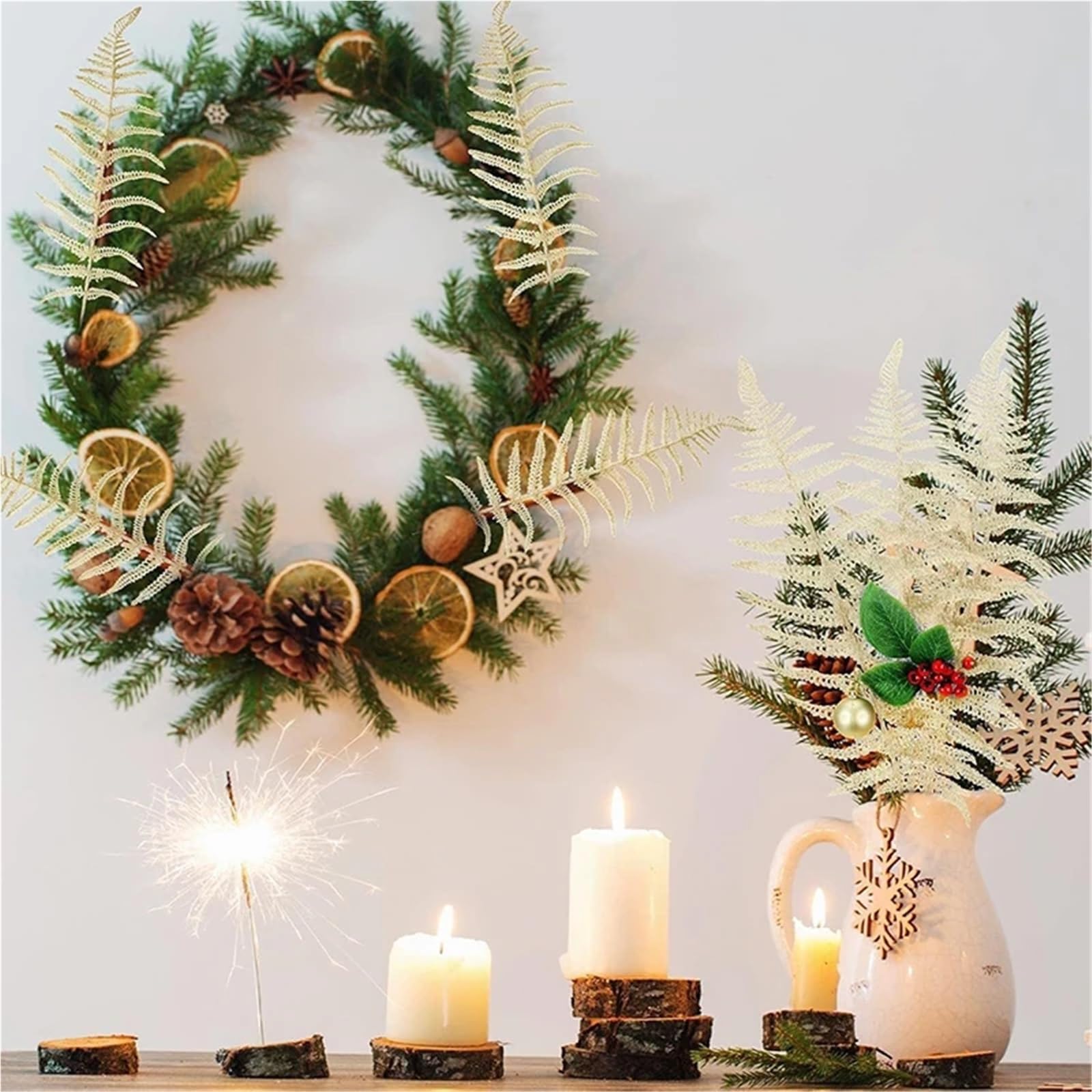 Weihnachten glitzernde künstliche Tannennadeln, Blätter