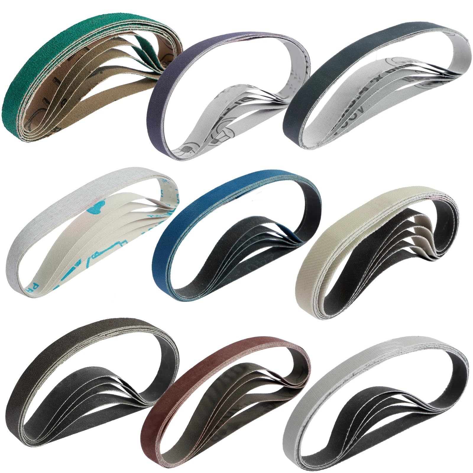 45Pcs Sanding Belts 80-5000 Grit Sharpening Belt Replacement Kit Woodworking Grinding Abrasive Sharp Knife Tool Sharpener for Sanding Polishing