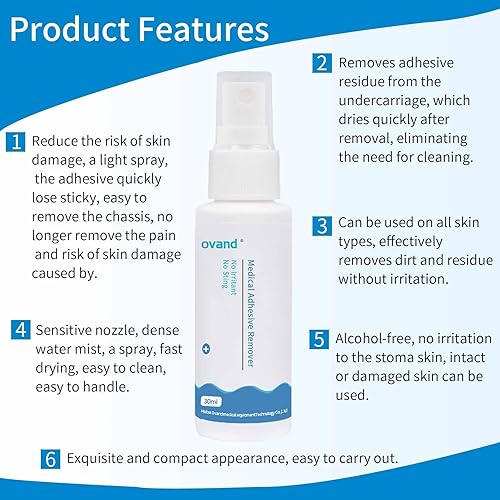Miniatura 6 de Spray removedor de adhesivo, removedor de adhesivo para piel, removedor de adhesivo médico, para cinta médica y aparatos adhesivos, sin picaduras, 1
