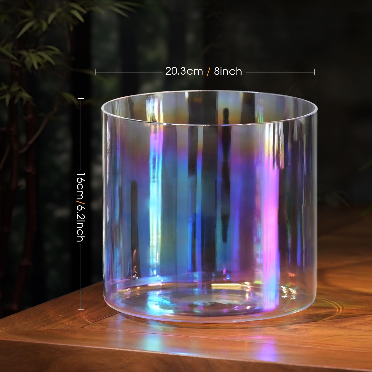 440HZ 7 inch F Note Cosmic Light Clear Quartz Crystal Singing Bowl with Case Bag Mallet & O-ring