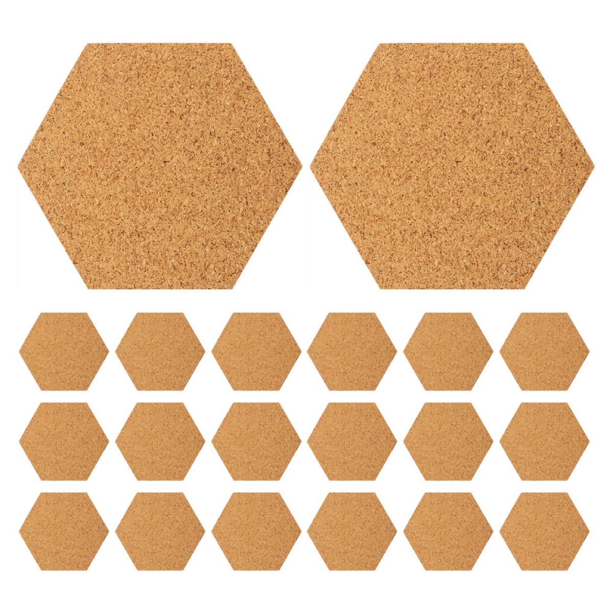 Tableau liège hexagonal anti-rayures : 120 sous-verres adhésifs - 8