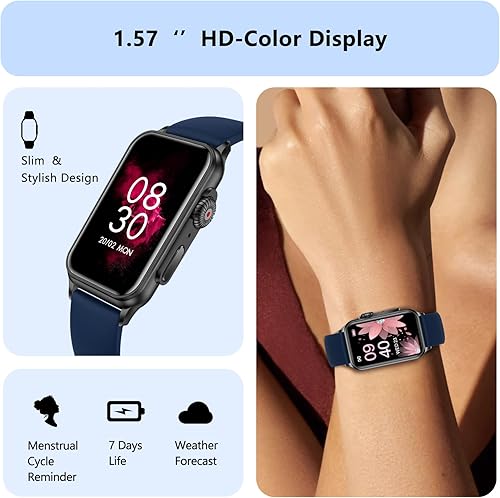 Miniatura 6 de Rastreador de actividad física para responderhacer llamadas, reloj inteligente con presión arterial, oxígeno en sangre, monitor de frecuencia