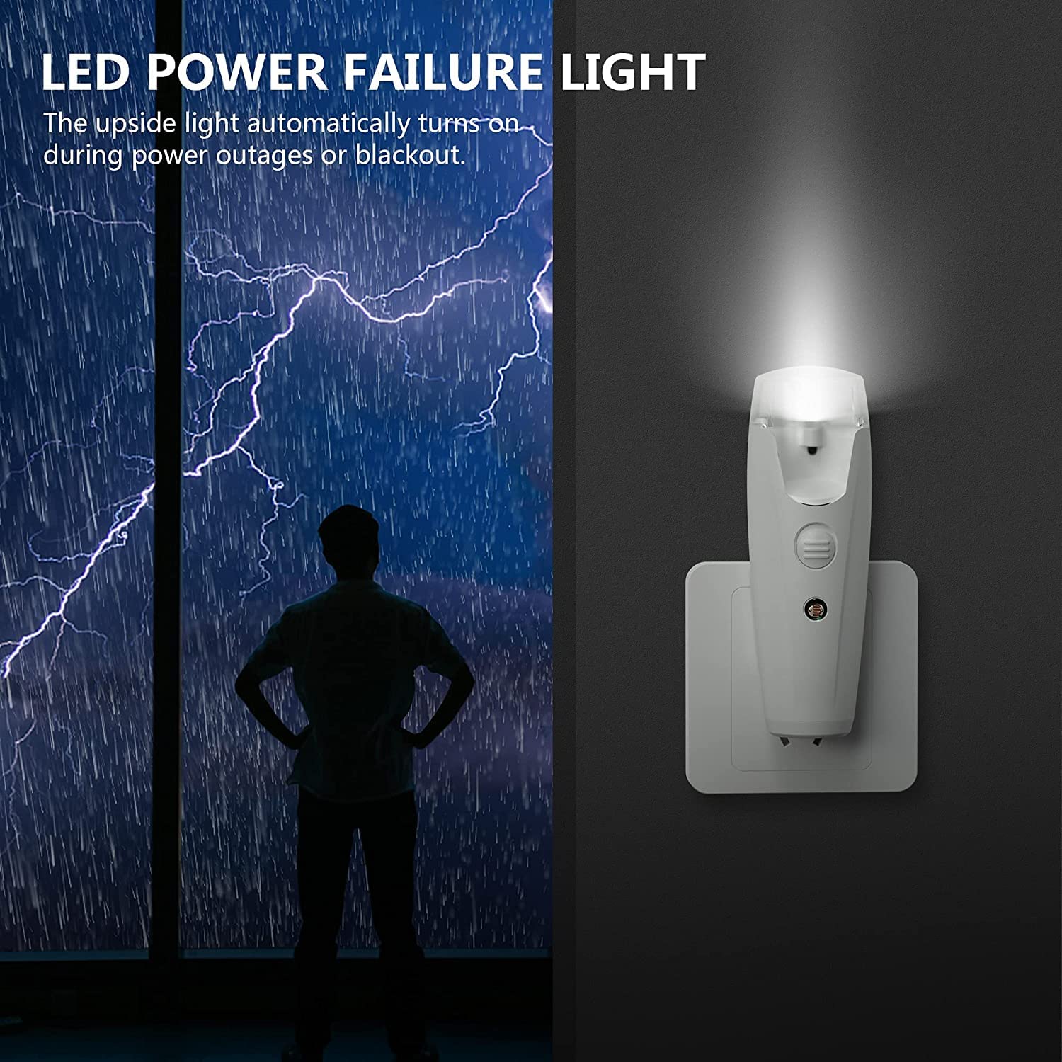 THOVAS Emergency Lights for Home, 3-in-1 Function Power Failure Light, Flashlight and Plug-in Night Light, 5 Pack