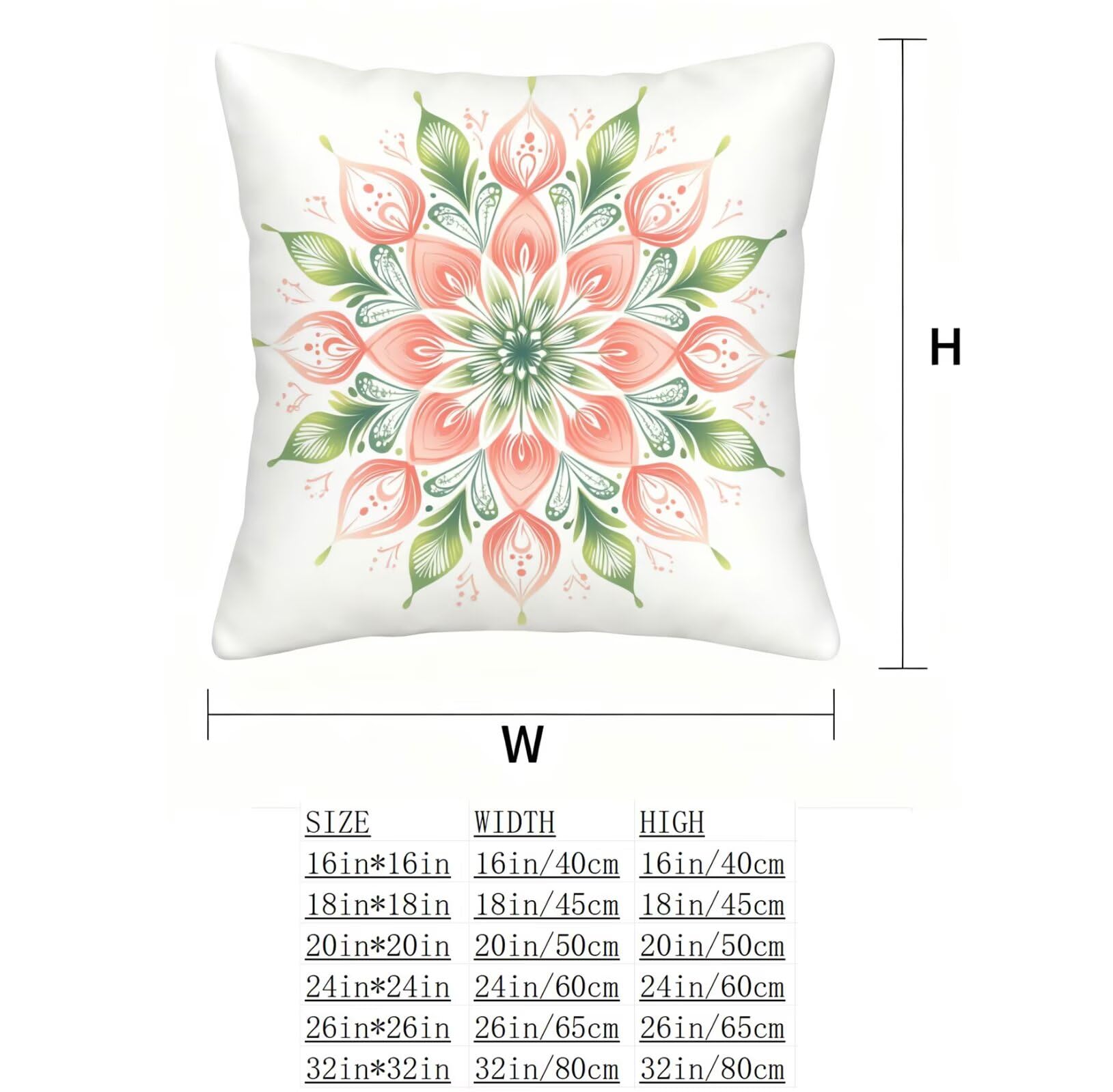 Rose Housse Coussin 60x60 Mandala Taie Oreiller 60x60 Lot de 4 Super Doux Protege Oreiller 60 x 60 Decoration Automne Taie D'oreiller Carrées Coussin Canape, pour Maison Chambre Canapé Chaise E - 508