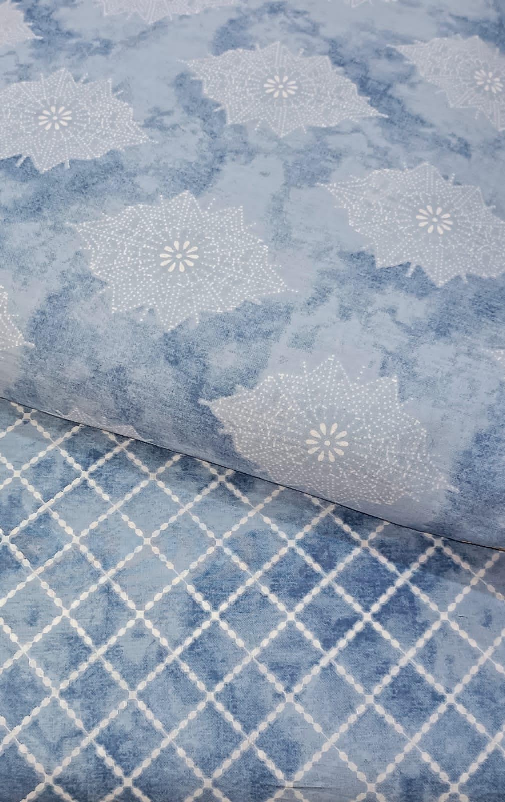 Cotton Printed Fabric Material | Unstitched Cambric Cotton Fabric for Kurti, Dresses, Suit | Top - 2.5 Meters & Bottom 2.5 Meters | Cotton Fabric Suit for Women (Light Blue Shade)-image-12