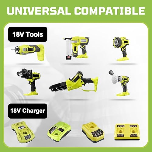 Miniatura 4 de VINIDA Reemplazo de litio 2P P108 7.0Ah 18V para batería Ryobi de 18 voltios P102 P103 P104 P105 P107 P109 P108 compatible con batería Ryobi