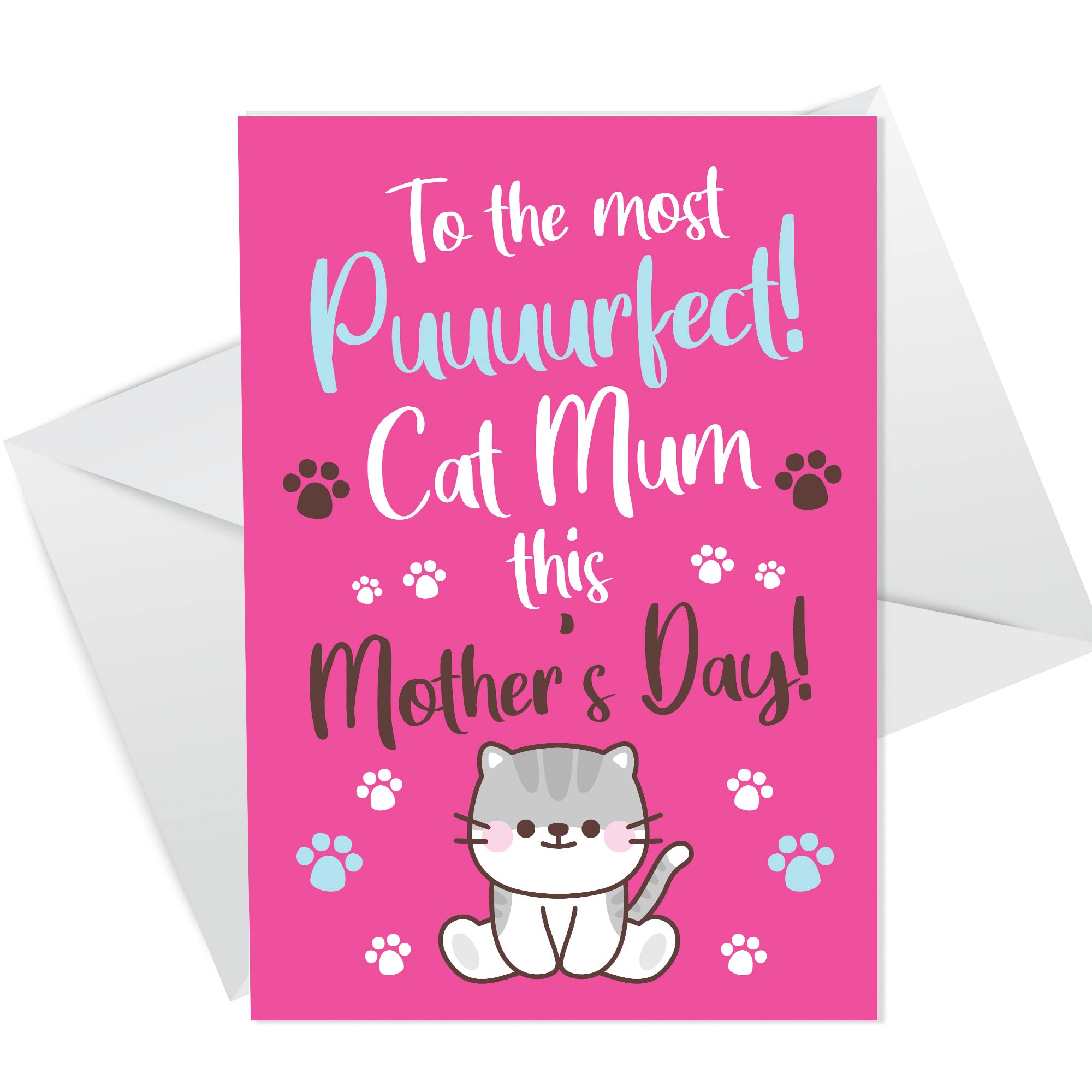 Mothers Day Card For Puuurfect Cat Mum Funny Card From Cat Joke Card From Pet