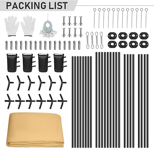 Miniatura 3 de OUTFINE Toldo resistente para cochera de 12 x 20 pies, con paredes laterales extraíbles y ventanas ventiladas enrollables, 12 estacas para tienda de