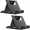 Phone Stand Tablet Stand Multi-Angle Cell Phone Stand Cradle Holder Universal Foldable Tablet Phone Compatible with Samsung iPhone 15 16 17Pro Max 17 Air, iPad Mini 2PCS in Black