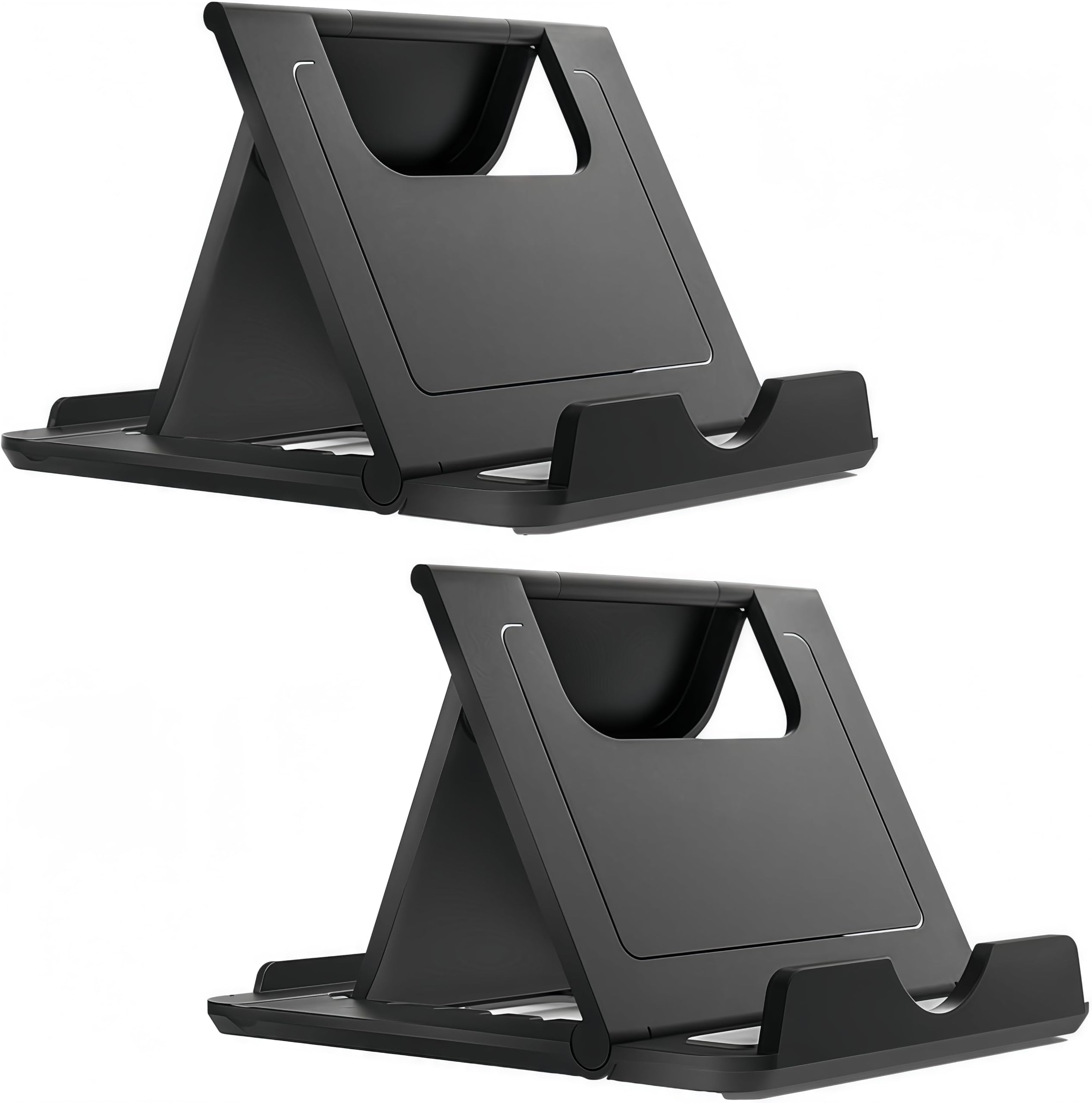 Phone Stand Tablet Stand Multi-Angle Cell Phone Stand Cradle Holder Universal Foldable Tablet Phone Compatible with Samsung iPhone 15 16 17Pro Max 17 Air, iPad Mini (2PCS in Black)
