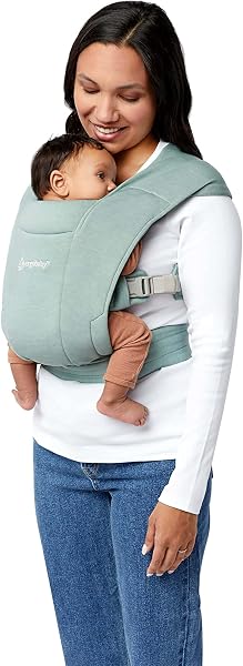 Ergobaby Embrace Marsupio per neonati Ergonomico 0 Mesi, Porta Bebe a 2 posizioni Extra Morbido ed Ultraleggero, Jade - 1