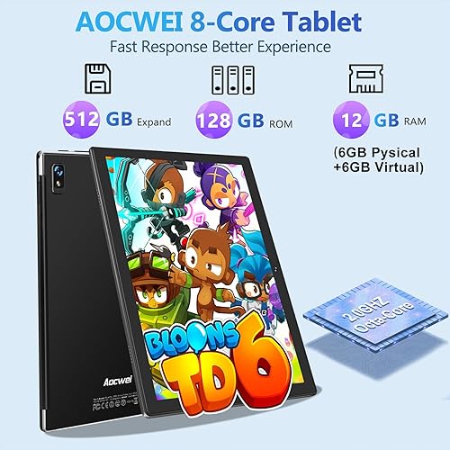Miniatura 2 de Tableta Android 13 de 10 pulgadas con teclado, 12 GB de RAM, 128 GB de ROM de 512 GB, expansión Octa-Core, WiFi 5G2.4G, pantalla IPS HD, Tablet PC