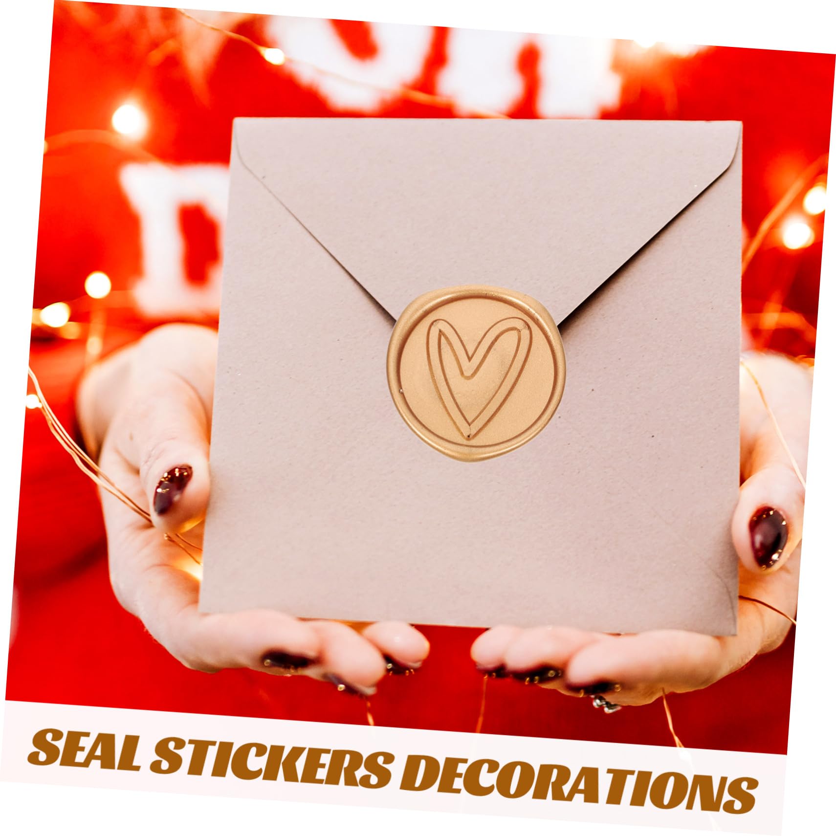 Lurrose 150stücke Herz-muster Selbstklebende Wachssiegel-sticker Für Einladungen Umschläge Und Geschenkanhänger Dekorative Wachsversiegelungen Für Hochzeiten Und Besondere Anlässe