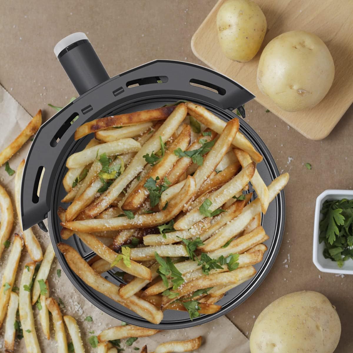 PRIXTON Cook Organics - Friggitrice ad aria calda 3,7 litri - Friggitrice elettrica senza olio - 1400W - 8 programmi preimpostati - Touch screen PRIXTON Cook Organics - Friggitrice ad aria calda 3,7 litri - Friggitrice elettrica senza olio - 1400W - 8 programmi preimpostati - Touch screen