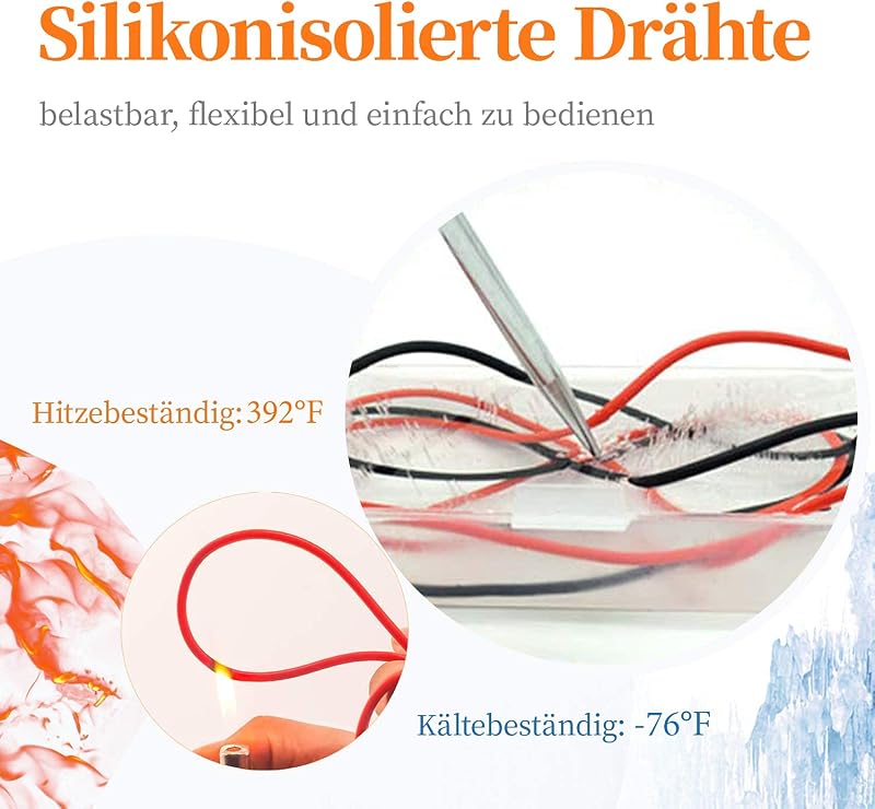 KAIWEETS KET01 Multiméter Kiegészítő Készlet - Szilikon Szigetelésű Tesztkábelek, Mérőszondák, Krokodilcsipeszek és Mini Horgok - Piros